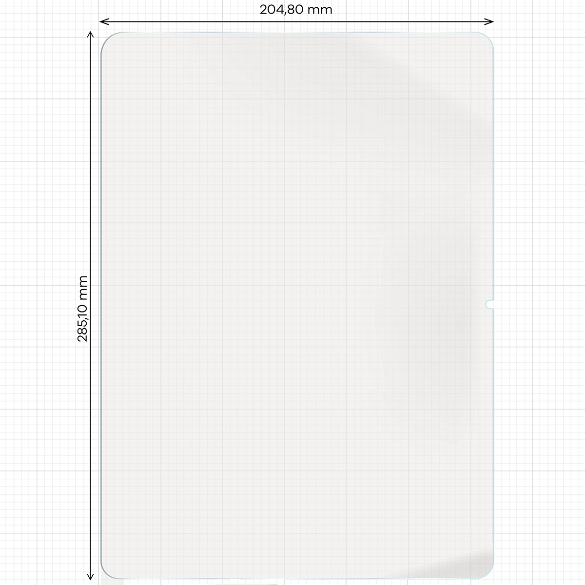 Wymiary folii hydrożelowej na ekran Bizon Film Tab Papirus Duo do OnePlus Pad 3 / 2 Pro / OPPO Pad 4 Pro